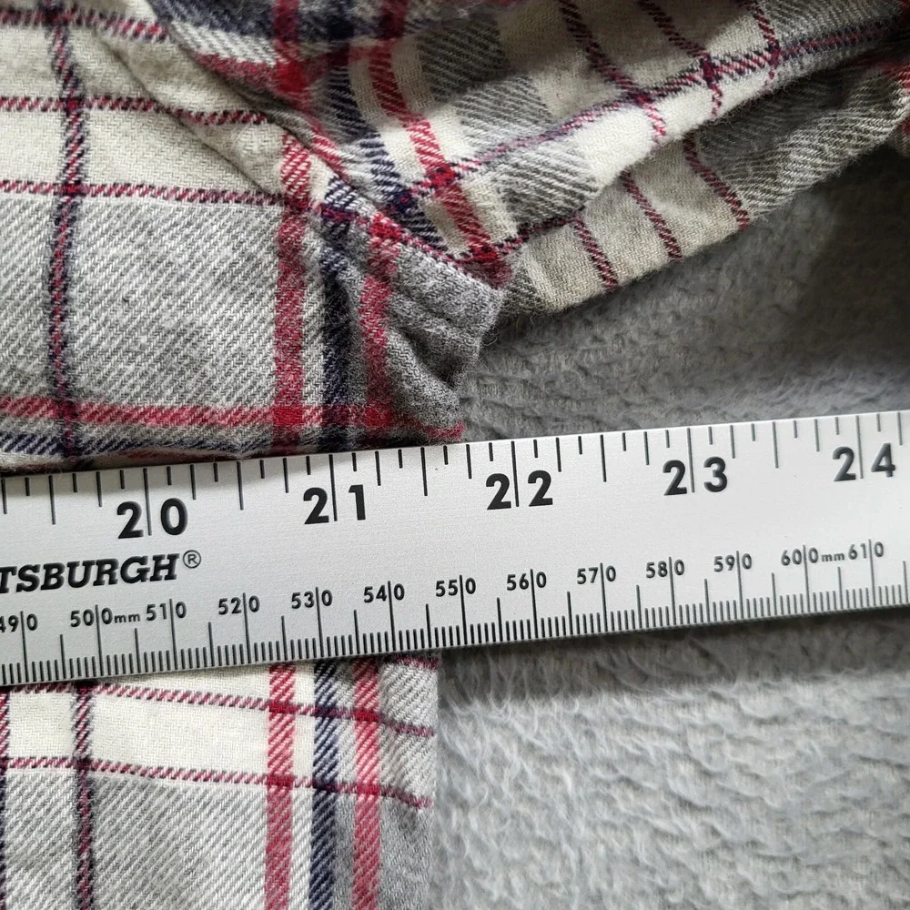 J Crew Men Button Up Shirt L‎ Gray Plaid Flannel Slim Cotton Long Sleeve